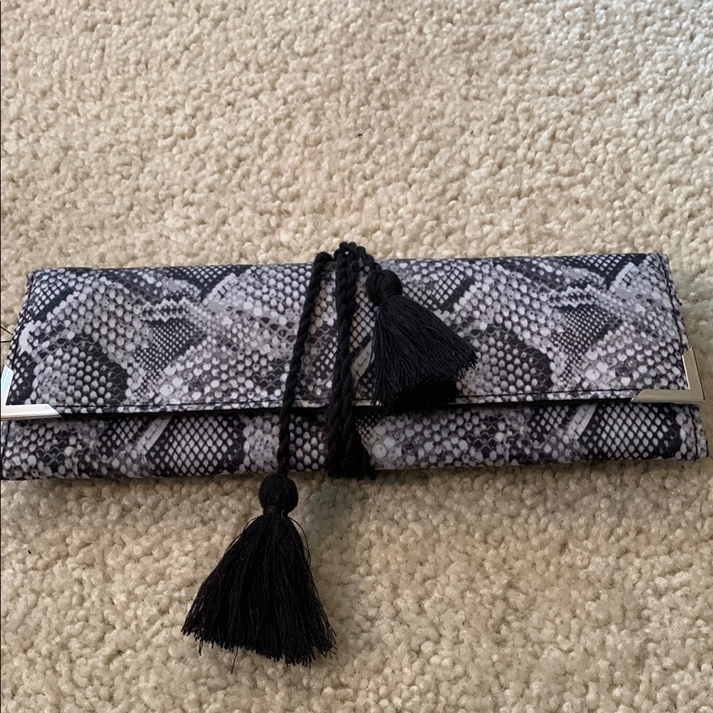 White House Black Market Snakeskin Print Travel Jewelry Organizer NWT